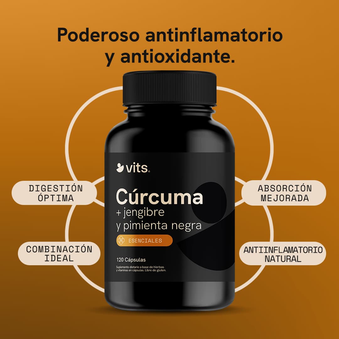 Cúrcuma + Jengibre y Pimienta Negra en Cápsulas