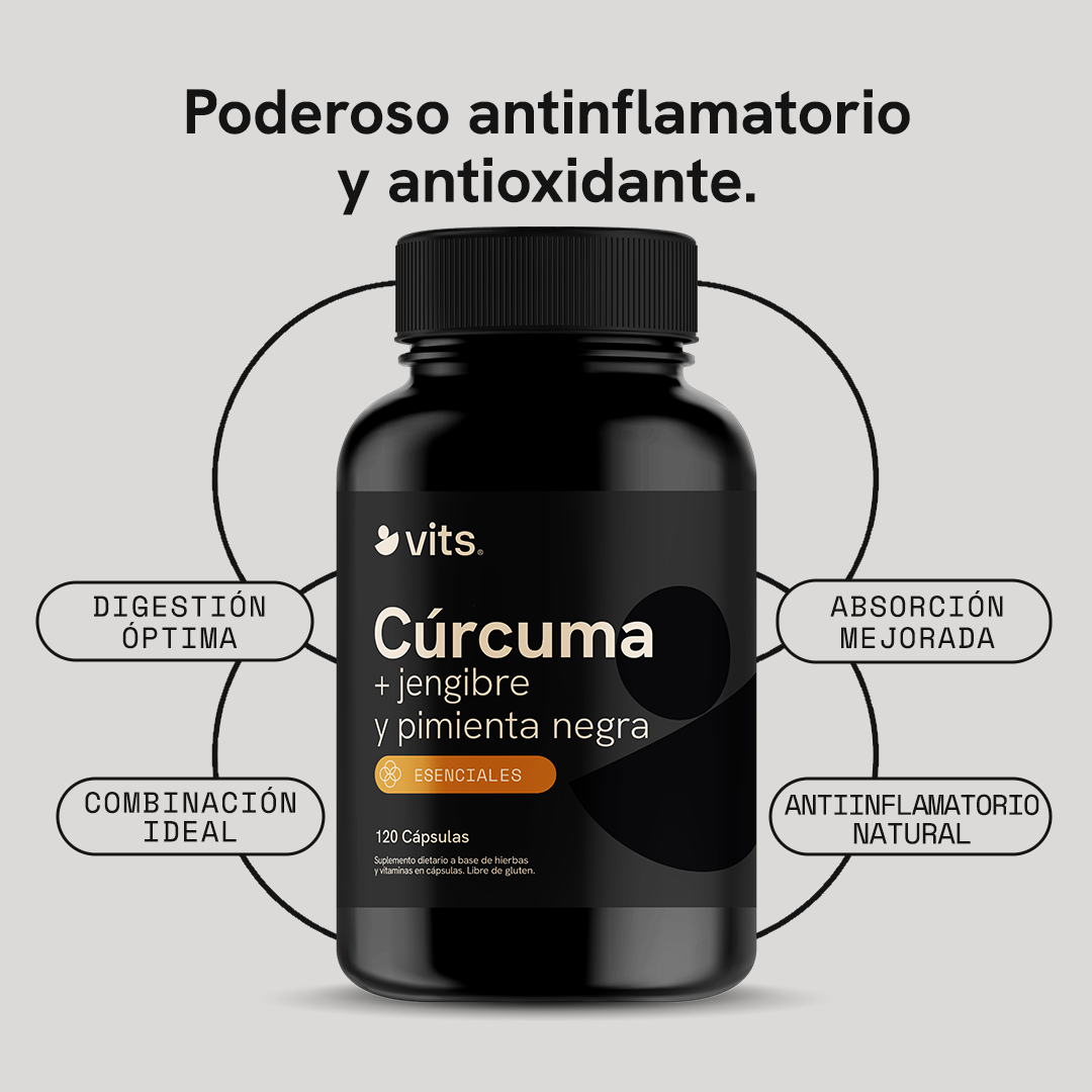 Cúrcuma + Jengibre y Pimienta Negra en Cápsulas