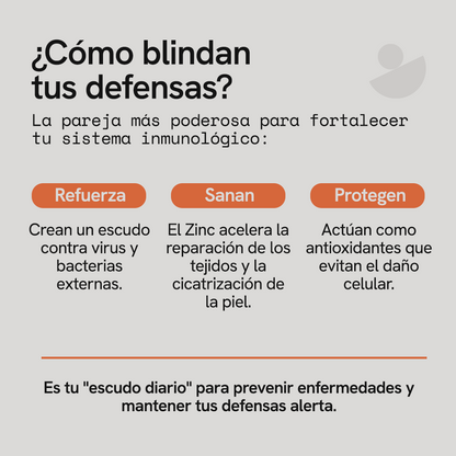 Vitamina C + Zinc en Cápsulas